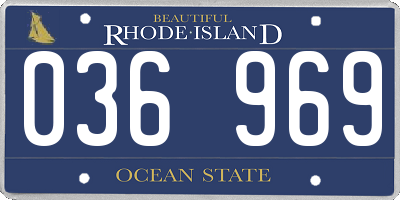 RI license plate 036969