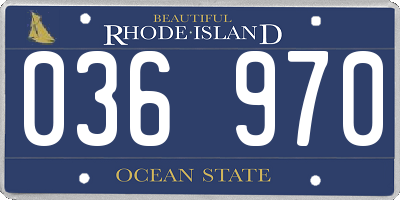 RI license plate 036970