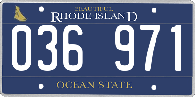 RI license plate 036971