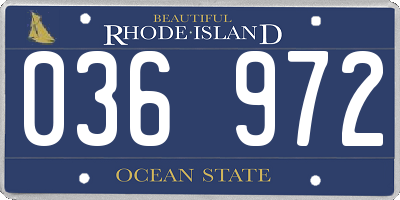 RI license plate 036972