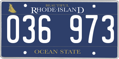RI license plate 036973