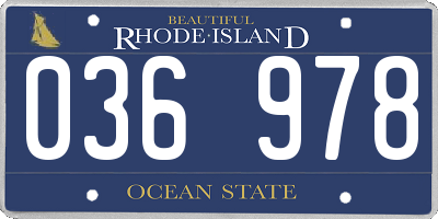 RI license plate 036978