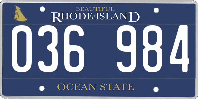RI license plate 036984