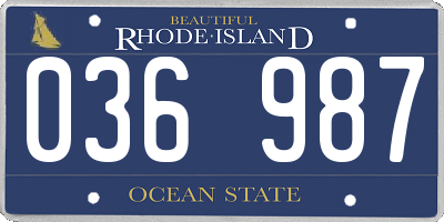 RI license plate 036987