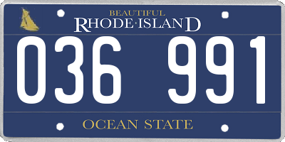 RI license plate 036991