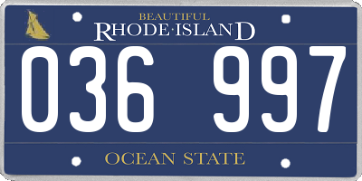 RI license plate 036997