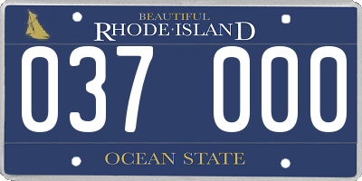RI license plate 037000