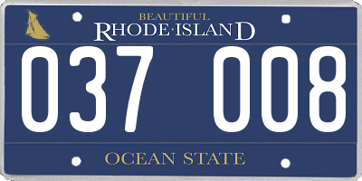 RI license plate 037008