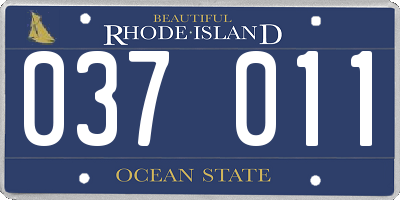 RI license plate 037011