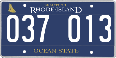 RI license plate 037013