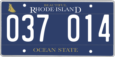 RI license plate 037014