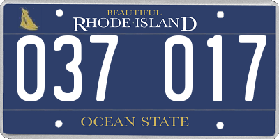 RI license plate 037017