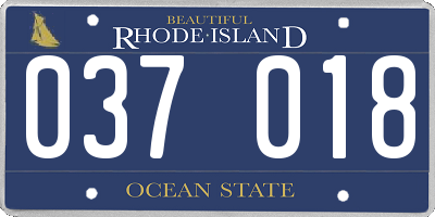 RI license plate 037018