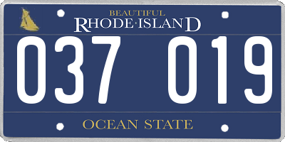 RI license plate 037019
