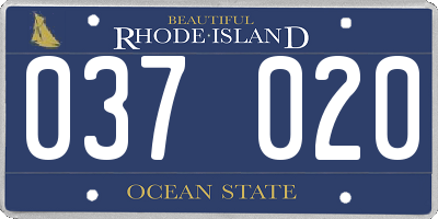 RI license plate 037020