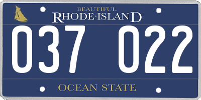 RI license plate 037022