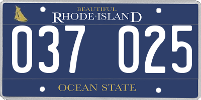 RI license plate 037025