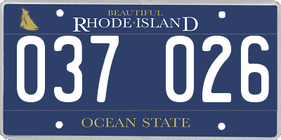 RI license plate 037026