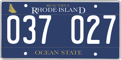 RI license plate 037027