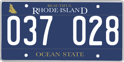 RI license plate 037028