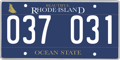 RI license plate 037031