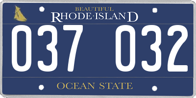 RI license plate 037032