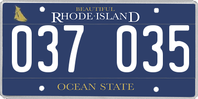 RI license plate 037035