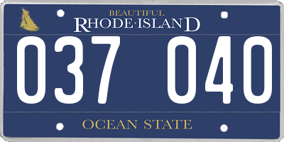 RI license plate 037040