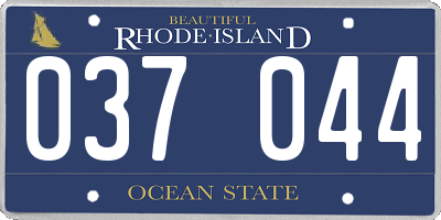RI license plate 037044