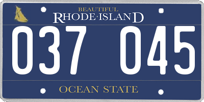 RI license plate 037045