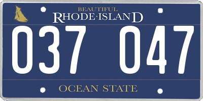 RI license plate 037047