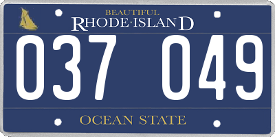 RI license plate 037049