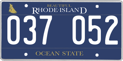 RI license plate 037052