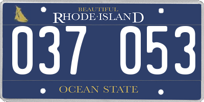 RI license plate 037053