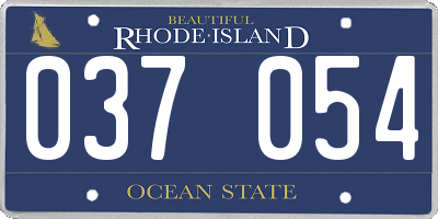 RI license plate 037054