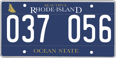 RI license plate 037056