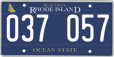 RI license plate 037057