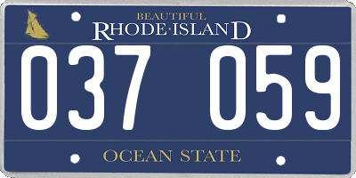 RI license plate 037059