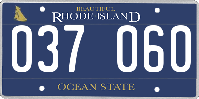 RI license plate 037060