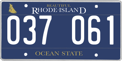 RI license plate 037061
