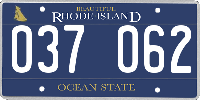 RI license plate 037062