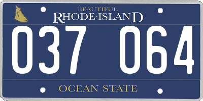 RI license plate 037064