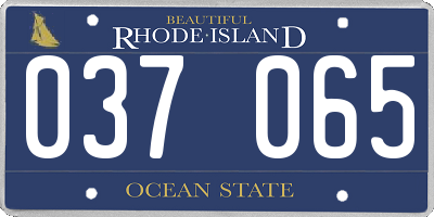 RI license plate 037065