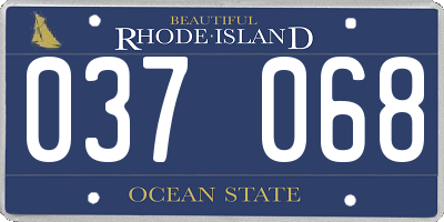 RI license plate 037068
