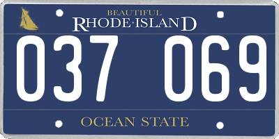 RI license plate 037069