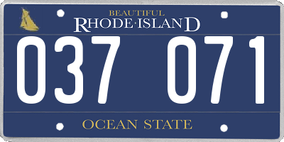 RI license plate 037071