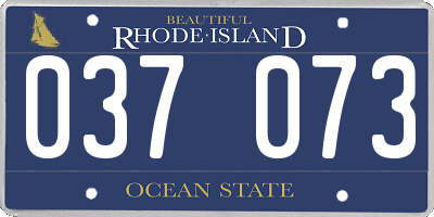 RI license plate 037073