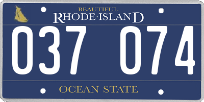 RI license plate 037074