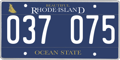 RI license plate 037075