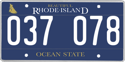 RI license plate 037078
